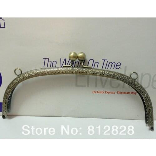 5pcs 24.5cm Antique Bronze Metal Clutch Frame with Clip Clasp and Sewing Holes