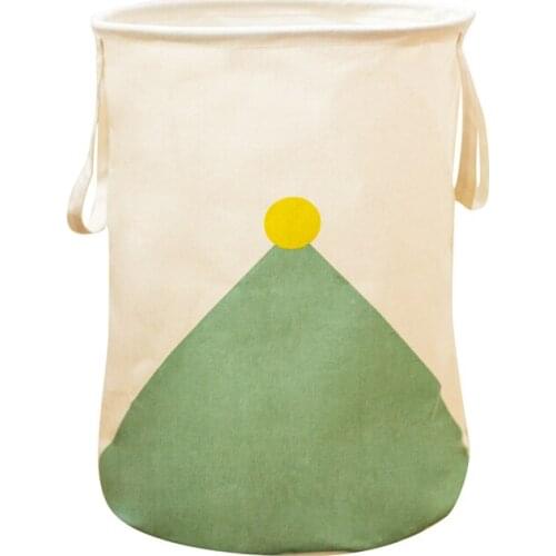 5PCS / LOT Linen Fabric With PE Waterproof Coating Laundry Basket Folding Laundry Bag For Save Space