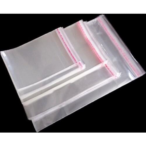 50pcs Resealable Plastic Transparent Bags Clear Cellophane Self-adhesive Plastic Opp Bag Packing Storage Poly Gift Bag