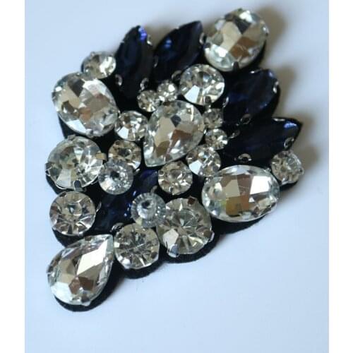 Handmade Rhinestone beaded patches for clothes DIY sew on parches appliques Embroidery applique parch ropa clothing accessories