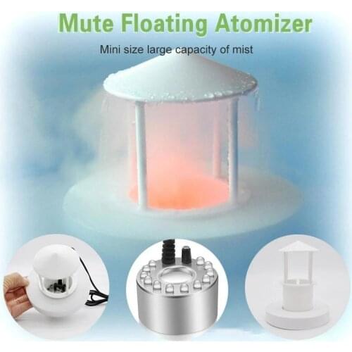 Floating Boat Mute Atomizer 12-LED Ultrasonic Mist Maker For Pond Fish Tank Floating Boat Mute Atomizer Accessories