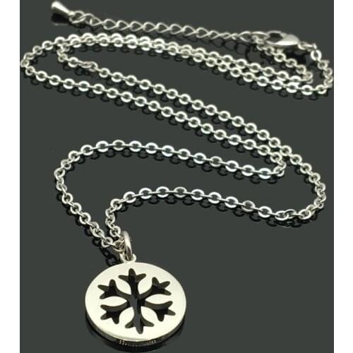 Snow Charm Stainless Steel Chain Necklace High Quality Stainless Steel Snow Pendant Chain Wish Necklace For Women Jewelry