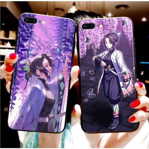 Demon Slayer Kimetsu Kocho phone Case For iPhone 11 12 Pro XS MAX XR X 7 8 6Plus SE 2021 Soft Silicone Phone Cover