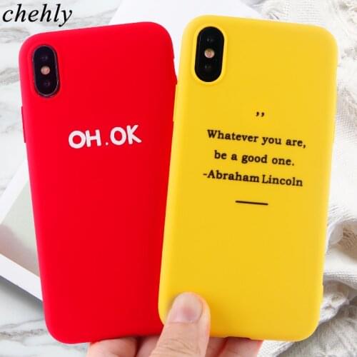 OH OK Words Phone Case for iPhone 6s 7 8 11 12 Mini Plus Pro X XS Max XR SE Fashion Soft Silicone Fitted Back Accessories Cover
