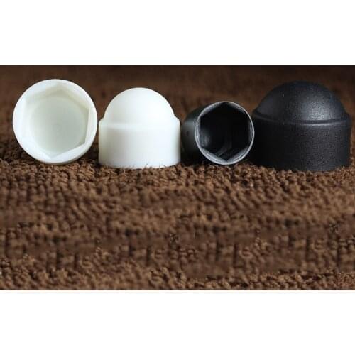 Black White Hex Caps Cover Plastic PE No Thread Protection Acron nut Dome Hexagon Screw Bolts Nut M4 M5 M6 M8 M10 M12