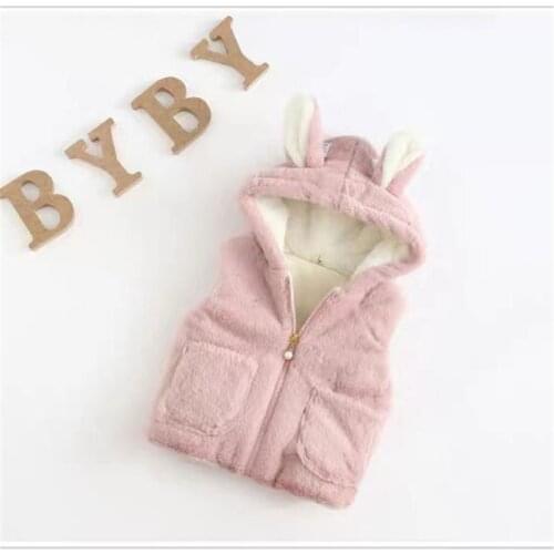 Children Autumn Winter Vest Cute Girls Warm Hooded Vest Kids Sleeveless Jacket Kids Waistcoat Girls Clothing casaco infantil