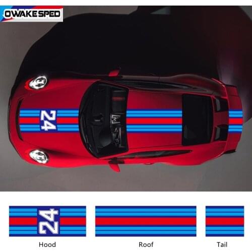 Racing Stripes Car Styling Hood Roof Tail Decor Sticker Auto Body Sport Lines Vinyl Decal For Porsche 911 GT3 RS Carrera