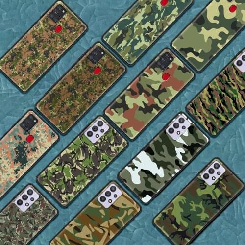 Camouflage Pattern Camo Military Army Silicone Soft Case for Samsung Galaxy A21S A12 A32 5G A51 A71 A41 A31 A11 A02S Cover Coque