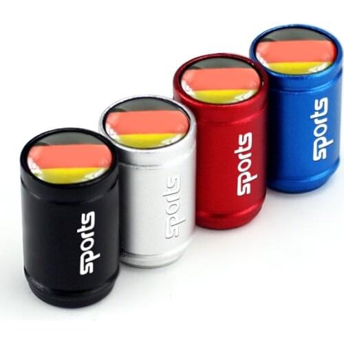 Germany Flag Car Dull Poliish Wheel Tire Valve Caps Cover For Vw Polo Golf Passat Tiguan Mercedes Benz Toyota Auris Audi A3 BMW