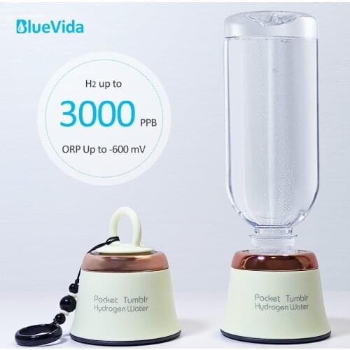 Bluevida Smallest Portable Pocket Hydrogen Rich Water Generator Bottle DuPontN117 SPE/PEM dual chamber Travel Hydrogen Generator
