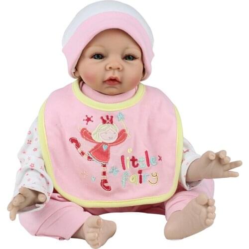 22" Baby-reborn Girl Doll Handmade Doll Soft Silicone Vinyl Fashion Pink Princess Lifelike Boneca Reborn Baby Toys for Kids