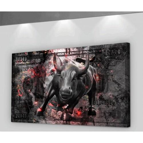 Wall Art Wall Street Charging Bull Canvas Painting Nordic Posters and Prints Decoration Pictures Living Room Salon NO Frame