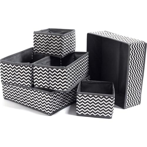 Nonwoven Underwear Storage Box Wavy Pattern Folding Bra Socks Underwear Storage Box Drawer Wardrobe Bedroom Organizer