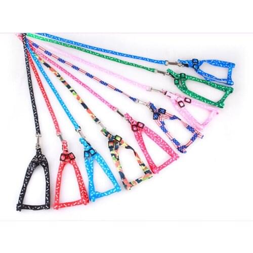 Newest 1.0*120cm Dog Harness Leashes Nylon Printed Adjustable Pet Dog Collar Puppy Cat Animals Accessories Pet Necklace Rope Tie
