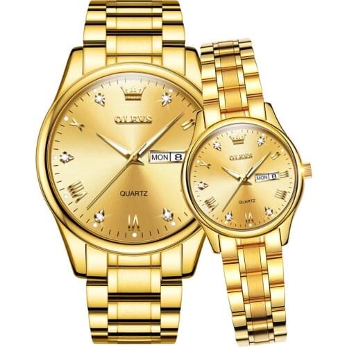 OLEVS Waterproof For Women Men Wholesale watch China Factory Couple Fashion Quartz Wrist Watch Cheap Clock For Lover Brand Watch