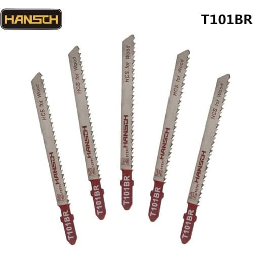 HANSCH 5pcs T101BR Jig Saw Blades 100*2.5 Wood Fsat Cut HCS For Bosch Metabo Dewalt Makita AEG Festo Holzher,Kress Cutting Tool