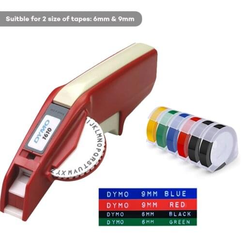 Dymo Label maker machine Dymo 1610 3D Embossing Manual typeprinter Dymo Manual Label Printer Manual Labeller suitfor 6/9mm