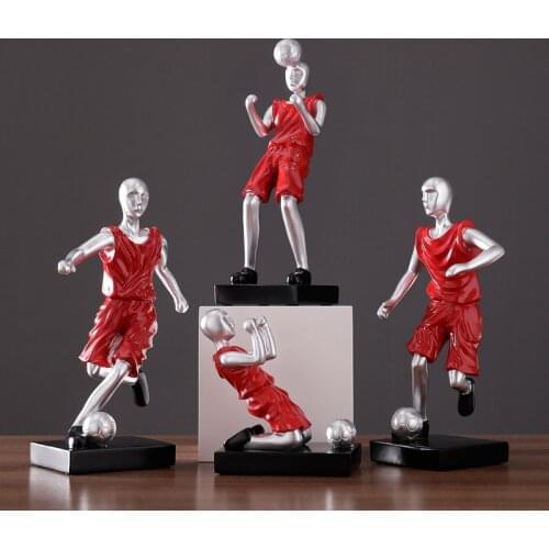 SIMPLE MODERN RESIN FOOTBALL ATHLETE SCULPTURE ORNAMENTS HOME LIVINGROOM FIGURINES CRAFTS HOTEL OFFICE DESKTOP STATUE DECORATION
