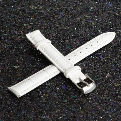 20mm Genuine Leather Replacement Stitch Watch Band Strap Watchband White Watchstrap for Men Women Watches SB0566