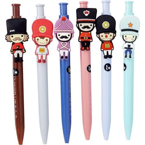 50PCS British Soldiers Creative Press Ballpoint Pen 0.5mm Student Cartoon Cute School Supplies Office Accessories Stationery
