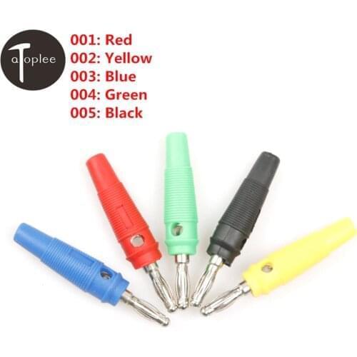 5pcs 4mm Black Brand New and Hot Sale Nickel Plated Solderless Speaker Banana Plug Audio Jack Connector