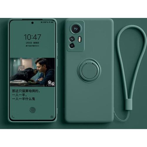 Liquid Silicone Case For Xiaomi Mi POCO F3 M3 X3 NFC Redmi Note 10 9 Pro Max 9S S 10T 9T Mi10T Full Cover With Ring Holder Stand