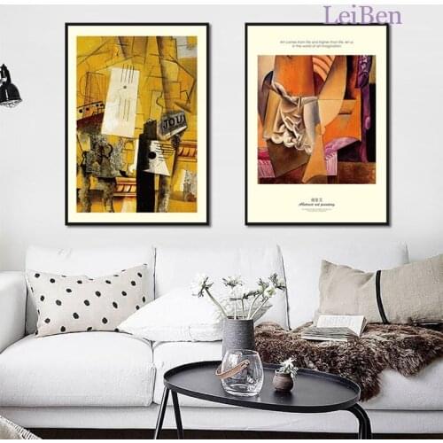 Nordic Abstract Geometric Figures Stitching Canvas Painting Vintage Posters On The Wall Home Decoration Living Room Art Pictures