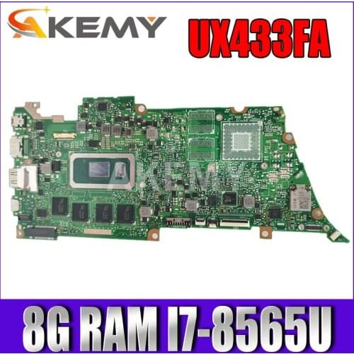 UX433FA I7-8565U 8GB RAM motherboard For ASUS UX433FN UX433FA UX433F UX433 laptop mainboard UX433FA mainboard tested