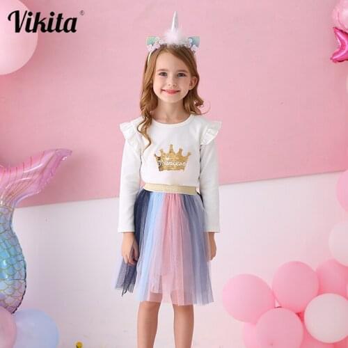 VIKITA Brand Baby Girls Princess Skirts Toddlers Birthday Party Dance Mesh Tutu Skirts Children Tulle Glitter Skirt