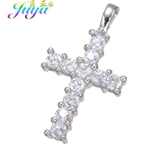 Handmade Christian Religious Jewelry Gold/Rose Gold Cross Charm Pendants For Women Men Fashion Crosses Jewelry Making
