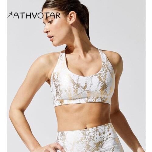 ATHVOTAR Women fashion Sports Snake Bras Cross Shockproof Gather Push Up Fitness Underwear Woman Sexy Yoga Workout Cycling Bra