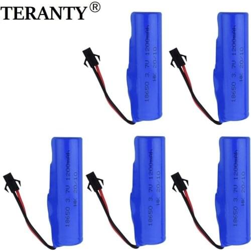 1-5pcs 3.7V 1200mAh lipo Battery For DE45 DE58 RC Car 1:14 Off-Road Vehicle 4WD High-Speed Climbing Drift Racing Spare Battery