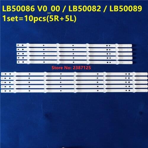 1Set=10pcs LEDt strip 9lamp for Phi lips 50"TV TPT500U1-QVN03.U REV.S5B0T 50PUS6162/12 LB50086 LB50082 50PUS6272 LB50089 TT5001U