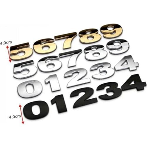 1pcs 3D Car Metal Stickers Letters car Badge A to Z and 0 to 9 Numbers 3 color for option top quality emblem car styling fashion