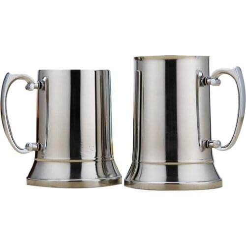1pc Stainless Steel Beer Cup Mugs Outdoor Camping Western Tea Coffee Cup With Handle Insulated Portable Water Cup Drinkware