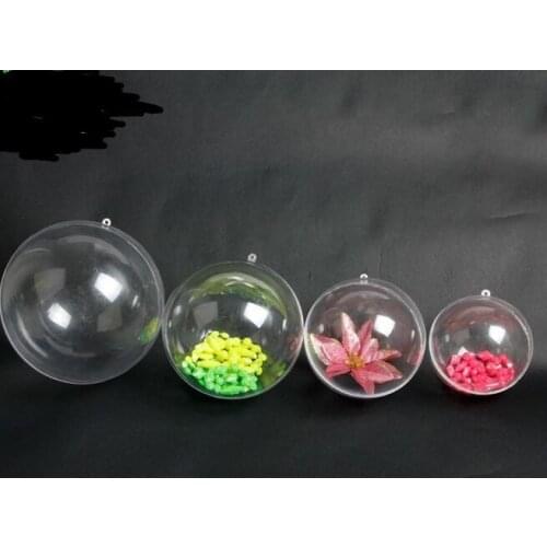 50pcs 4cm Transparent Plastic Gift Candy Box fillable ball baubles Decor wedding Xmas Christmas tree decoration
