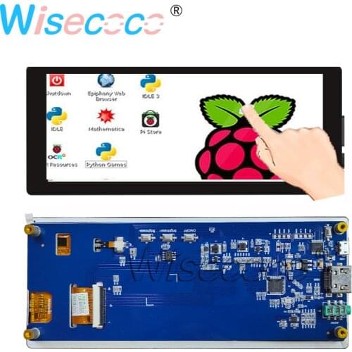 6.86 Inch 1280*480 HD High Backlight IPS LCD Screen with G+G Capacitive Touch Panel H DMI Controller Board for Raspberry Pi