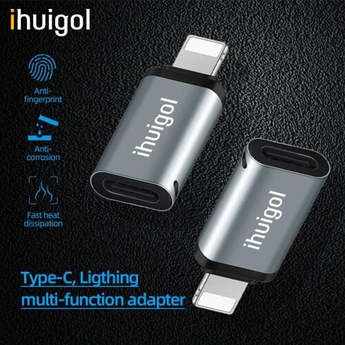 Ihuigol OTG Phone Adapter USB C Male to Lighting Cable Connector For Huawei Lighting Male to Type C Cable For iPhone 12 11 XS X