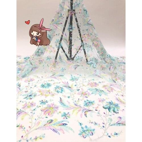 African Flower Embroidered Tulle Lace ZH-110689 African Lace Fabric High Quality Lace