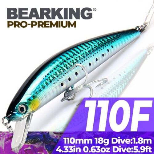 Bearking 1PC 11cm 18g Hard Fishing Lure Crank Bait dive 1.8m Lake River Fishing Wobblers Carp Fishing Baits different colors