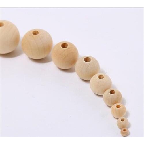 1pack 6/8/10/12/14/16/18/20/25mm Beads Natural Round Loose Wood Beads for Jewelry Making Bracelet Necklace Findings Accessories