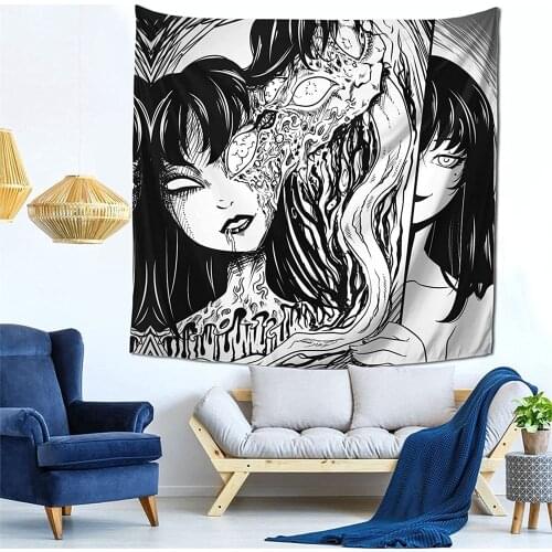 Boho Decor Aesthetic Hippie Room Decor Anime Japanese Horror Cartoo Home Decor Mural Decoration Murale Chambre Beach Mat Tapiz