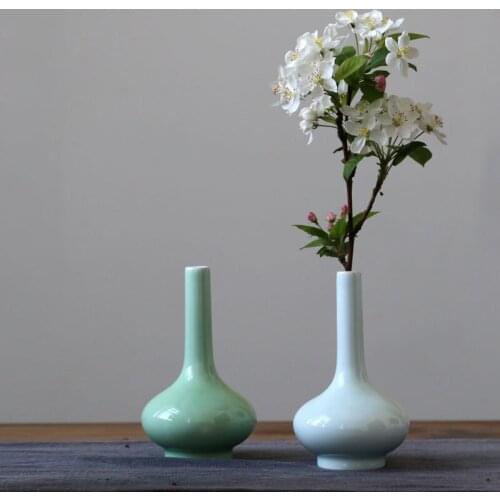 Ceramic Vase Chinese Style Retro Ornaments Minimalist Creative Fresh Flower Arrangement Flower Ware Literati Space Tea Room Home