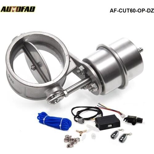 Exhaust Control Valve Set With Vacuum Actuator CUTOUT 2.3" 60mm Pipe OPEN STYLE with Wireless Remote Controller AF-CUT60-OP-DZ