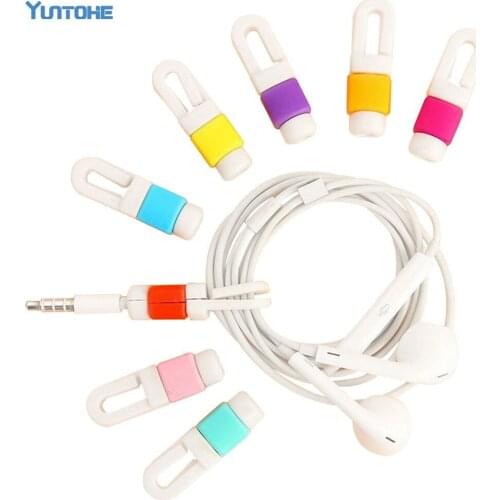 HOT 1000pcs/lot Mini portable cute silicone digital Earphone cable protector Protective sleeves cable winder