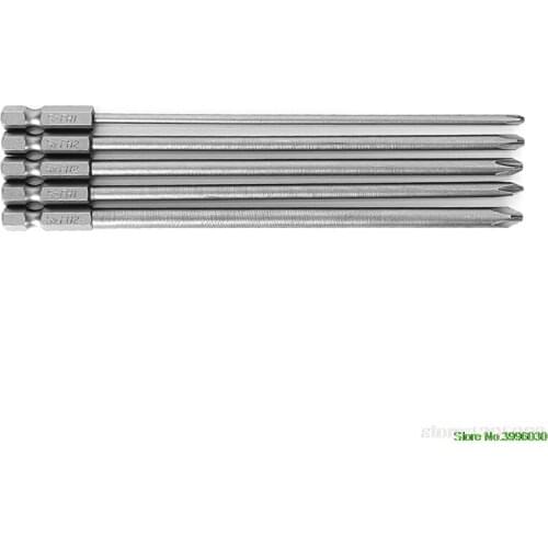 5 Pcs 1/4'' 150mm Long S2 Magnetic Cross Head PH1 PH2 Electric Screwdriver Bit