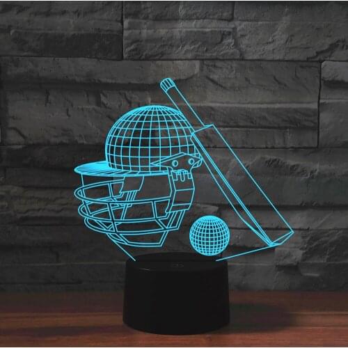 Cricket Model LED 3d Illusion Night Lamp Remote Control Touch Switch 7 Color Changing Nightlight Bedroom Besied Table Lamp