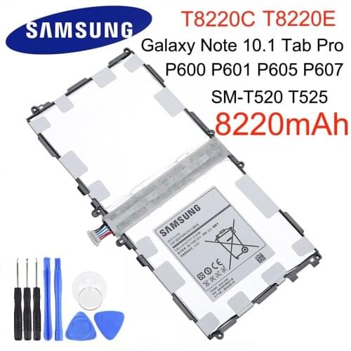 Original Battery T8220C T8220E 8220mAh For Samsung GALAXY Note 10.1 Tab Pro P600 P601 P605 P607 SM-T520 SM-T525 Tablet Batteries