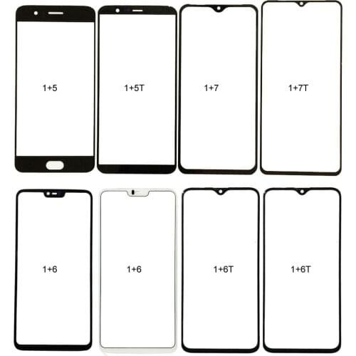 For Oneplus 5 5T 3 2 X Front Glass Panel For Oneplus 7 7T 6 6T (No Touch Screen) Outer Glass Cover Assembly Parts