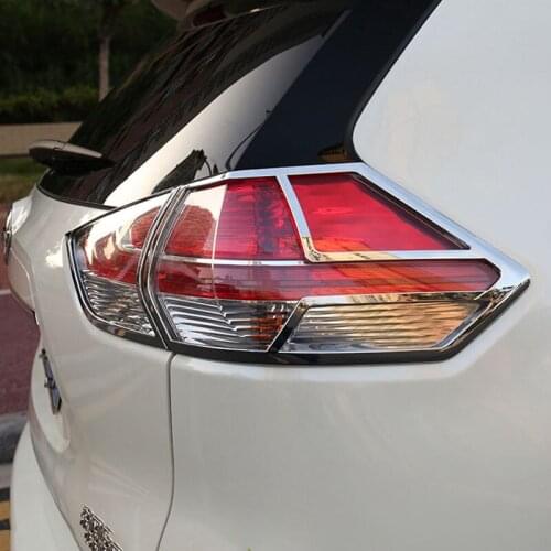 Car styling for NISSAN X-Trail T32 2014-2016 ABS Chrome Rear Taillight Lamp Cover Tail Lights Frame Decoration Trims Decoration